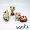 Zestaw 3 kotki CeramiCats czerwone