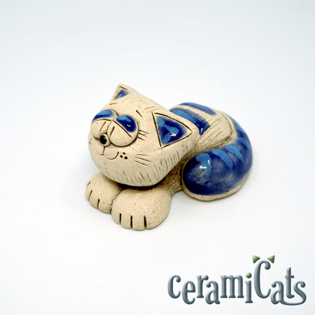 Figurka Leżący Kotek CeramiCats blue